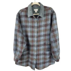 J. Jill Plaid Blazer in Blue and Brown